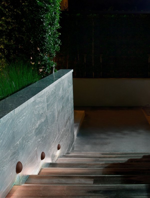 Kinkiet zewnętrzny LED kolor rdzawy okrągły wypukły minimalistyczny nowoczesny IP65 DONVELA LE75304 Luces Exclusivas