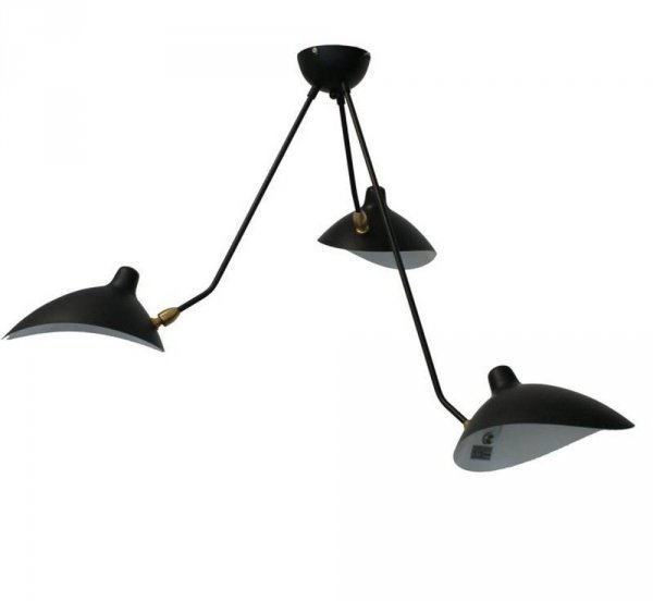 Lampa wisząca nowoczesna 3 klosze na wysięgniku metalowa czarna designerska klasyczna ponadczasowa CRANE P8703 Step Into Design