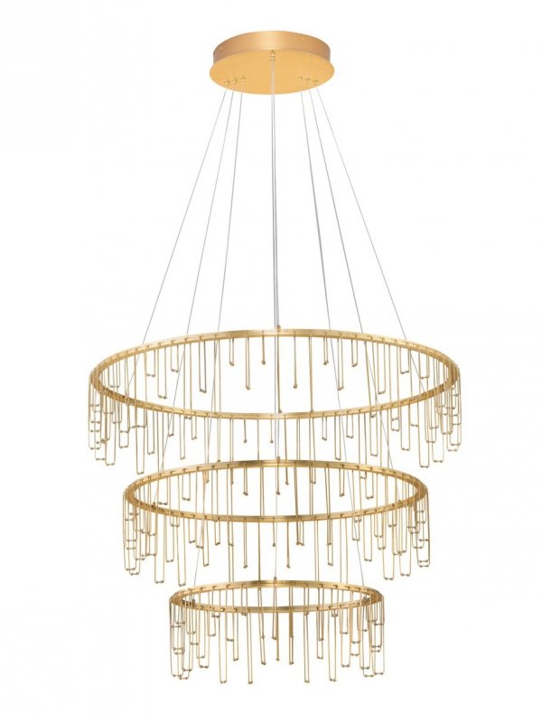 Elegancka Złota Lampa Wisząca w Kształcie Okręgów Glamour Luces Exclusivas HUARAZ LE44454