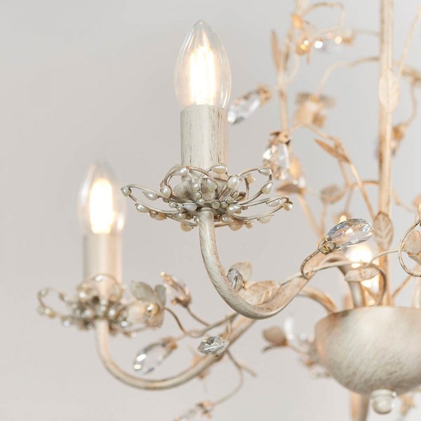 Lampa wisząca dworkowa świecznikowa kwiatowa designerska klasyczna dekoracyjna LULLABY-5CR ENDON