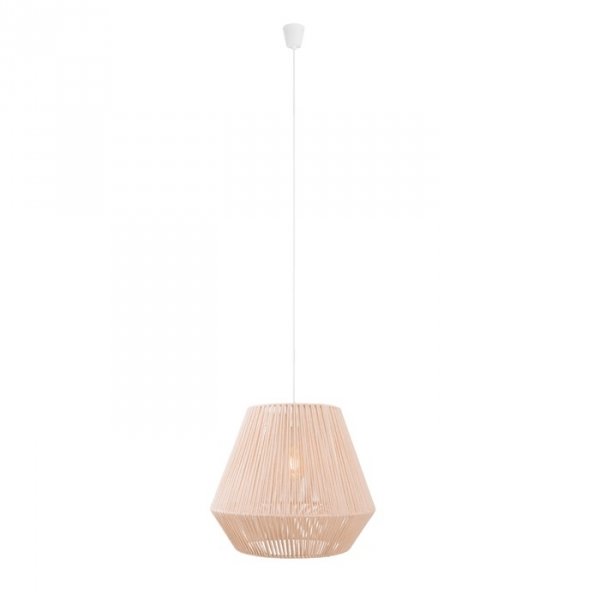 Biała Lampa Wisząca Bawełniana PRASLIN P0584 MAXLIGHT
