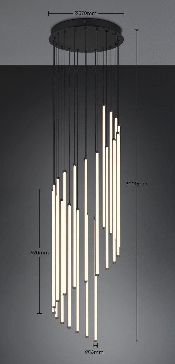 Lampa wisząca wielopunktowa tuby LED nowoczesna designerska uniwersalna dekoracyjna ściemnialna BAXTER 330632032 Trio