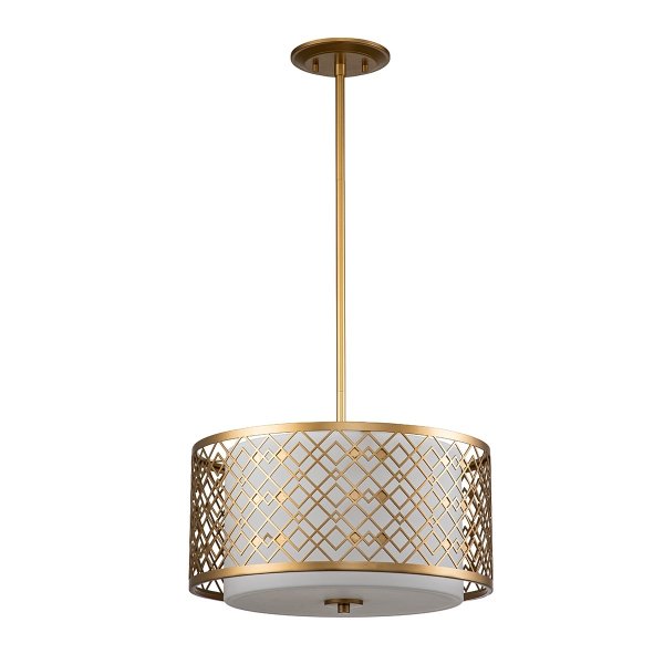 Designerska lampa wisząca Ziggy Elstead Lighting ZIGGY-2P-M-LG Lakierowane złoto