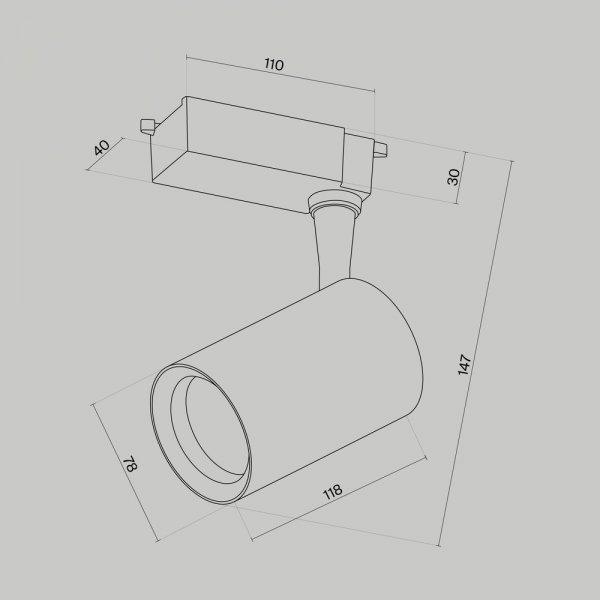 Lampa szynowa reflektor szynoprzewody jednofazowe LED nowoczesny aluminium biały regulowana tuba VUORO MAYTONI TR003-1-10W3K-S-W