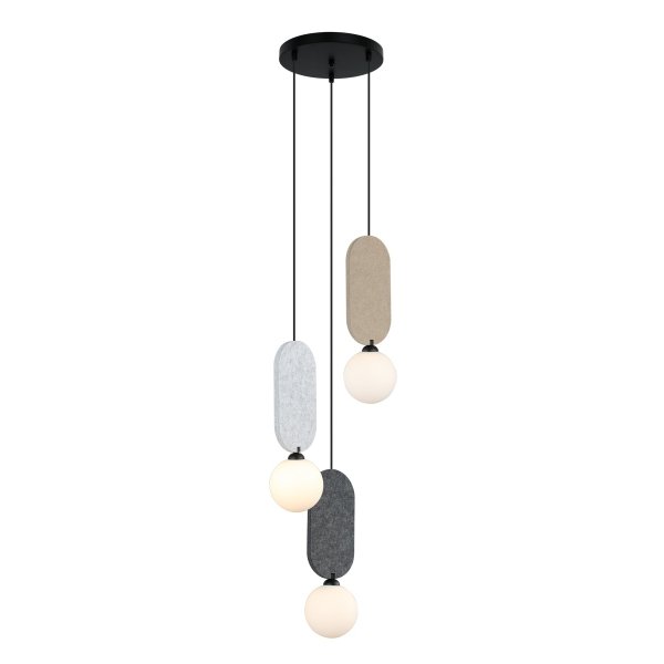 Nowoczesna portójna lampa wisząca Lorenzo Italux PND-59815B-3-MLTI Beżowy/szary salonowa nad stół