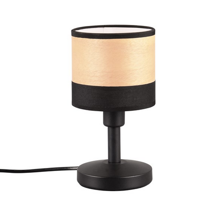 Dekoracyjna Lampka Stołowa Czarna z Abażurem BOLZANO R51661032 RL