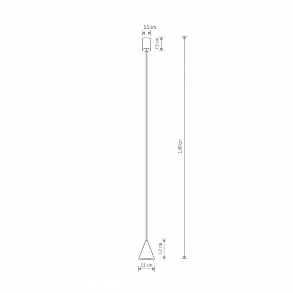 Lampa wisząca stożkowa ZENITH XS silk grey 11455 Nowodvorski Lighting