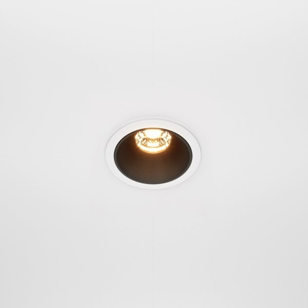 Lampa wpuszczana w sufit minimalistyczna aluminium biało-czarna okrągła Alfa LED MAYTONI DL043-01-10W2.7K-RD-WB-DE