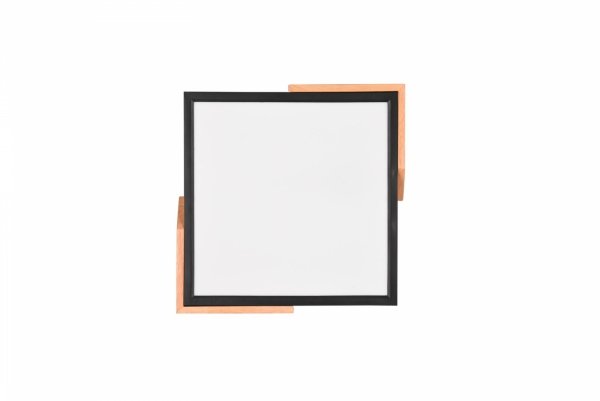 Kwadratowy Nowoczesny Plafon Sufitowy LED Czarny + Drewno META R67191132