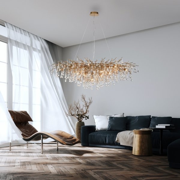 Lampa Wisząca ICICLE 2031-11 Zuma Line Złota | Nowoczesny Żyrandol 15xG9