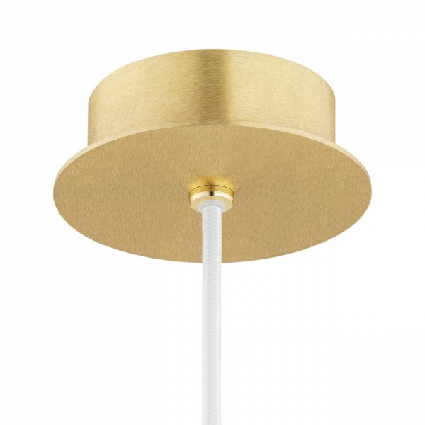Prosta lampa wisząca minimalistyczna szklana kula ryflowana poziomo biała mosiądz okrągła podsufitka elegancka EVANS 8578 Argon