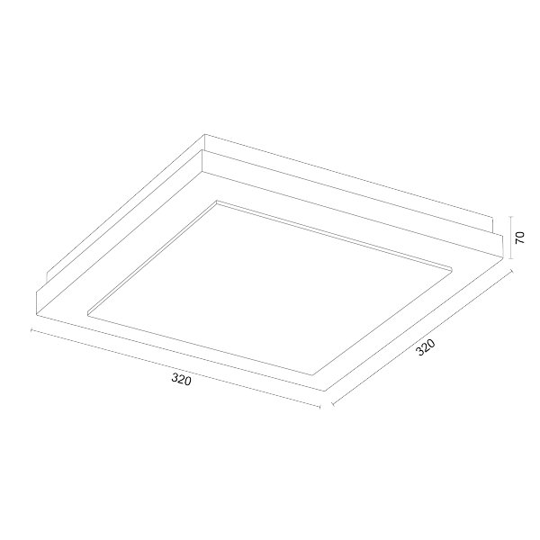 Lampa sufitowa plafon kwadratowy 32cm drewniany klasyczny nowoczesny minimalistyczny biały TABOR 7266 Argon