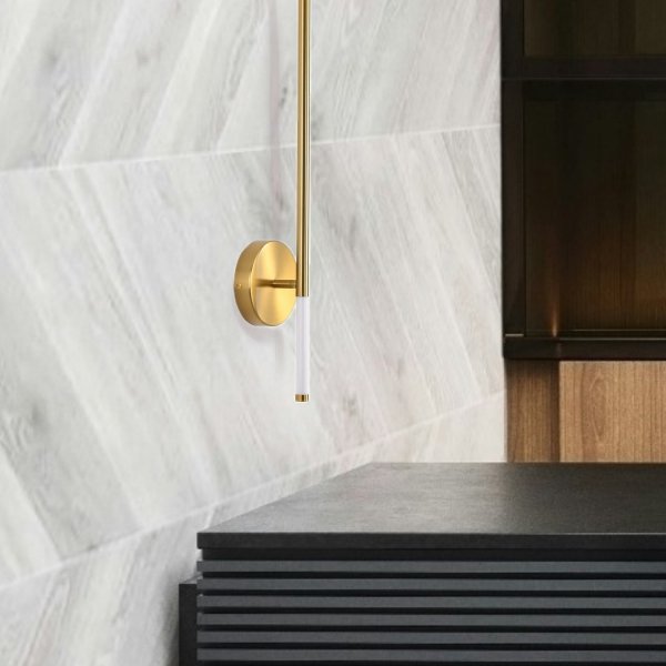 Lampa ścienna kinkiet LED listwa metalowy złoty elegancki klasyczny minimalistyczny uniwersalny FRESCO ST-MD1024L Step Into Design