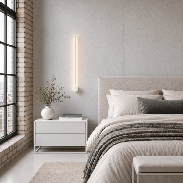Lampa ścienna kinkiet LED listwa metalowy biały elegancki klasyczny minimalistyczny uniwersalny 60 cm SPARO ST-10669W1 white Step Into Design