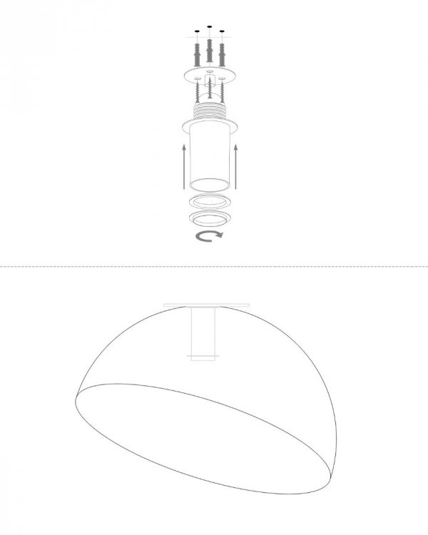 Plafon Sufitowy W Stylu Vintage SFERA 70 32460 SIGMA Biały Miedziany