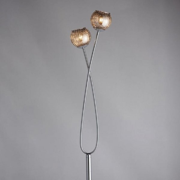 Designerska Lampa Stojąva Chrom Szklane Klosze AERITH 76123 ENDON