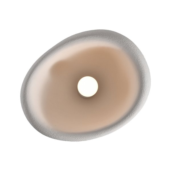 Dekoracyjny nowoczesny biały plafon lampa sufitowa designerski styl owalna STONE DN426-50C Step Into Design