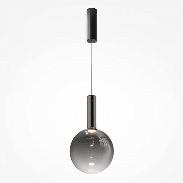 Nowoczesna Lampa Wisząca LED Czarny Szklany Klosz Kula NEBULA MOD182PL-L6B3K MAYTONI