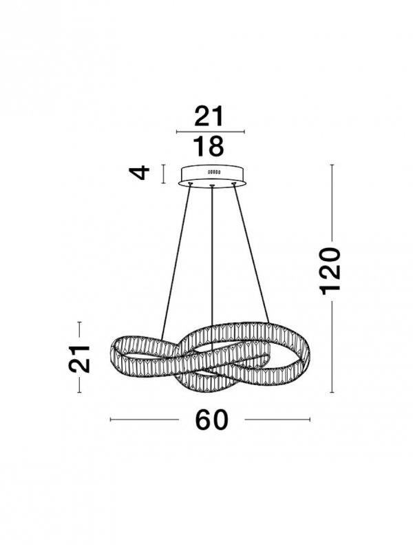 Nowoczesna Lampa Wisząca Kryształowa SINALOA LE42923 LUCES EXCLUSIVAS