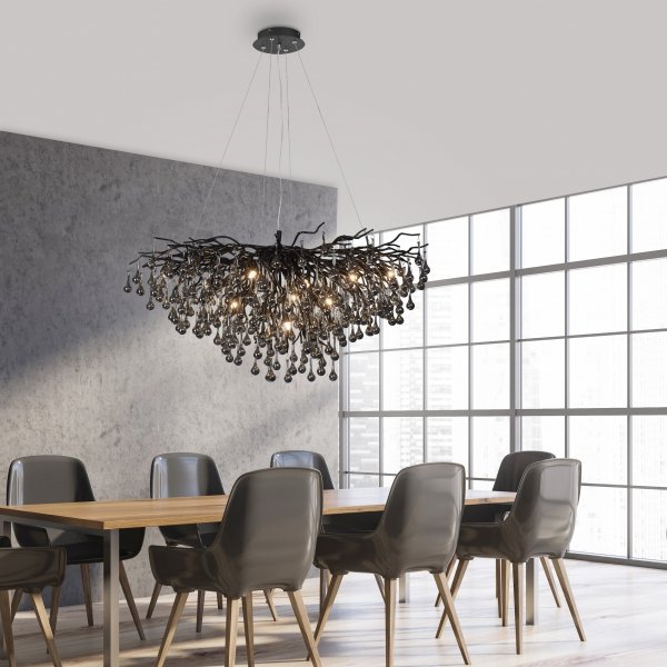 Lampa Wisząca ICICLE 2192-18 Zuma Line Czarny | Nowoczesny Żyrandol 11xG9