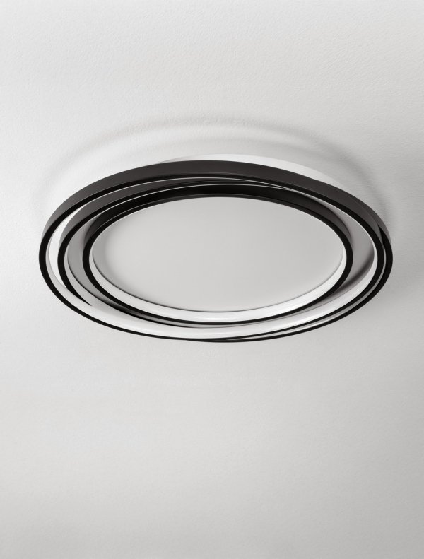 Nowoczesny plafon lampa sufitowa LED czarny okręgi ringi uniwersalny minimalistyczny ściemnialny TELVIRA LE45502 Luces Exclusivas 