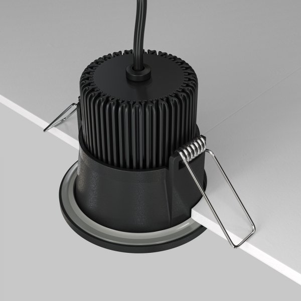 Lampa wbudowana wpuszczana w sufit LED aluminiowa czarna okrągła Zoom MAYTONI DL034-01-06W4K-B