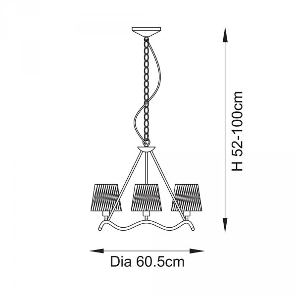 Lampa wisząca żyrandol falowany abażurowy z rafii boho designerski naturalny rustykalny Wriggle 114213 ENDON