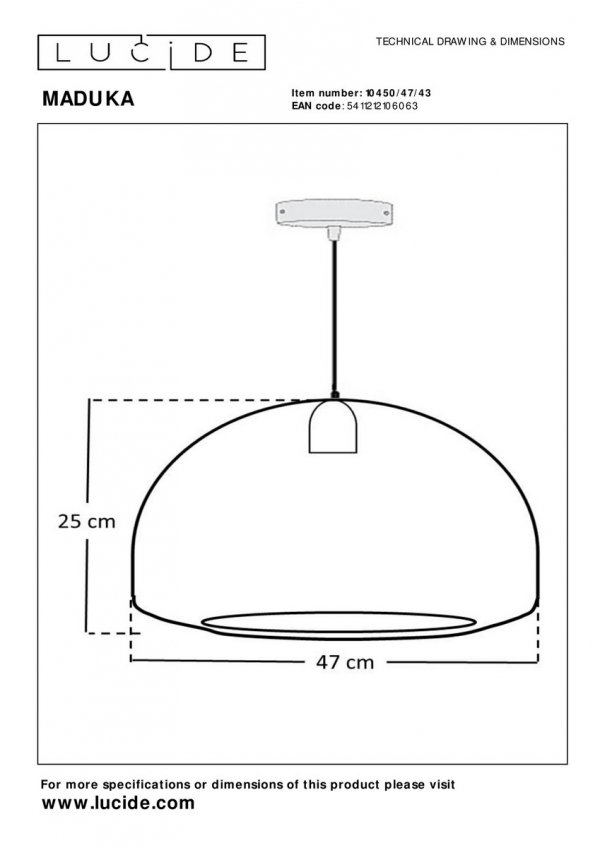 Lampka Wisząca Abażurowa Boho MADUKA 10450/47/43 LUCIDE