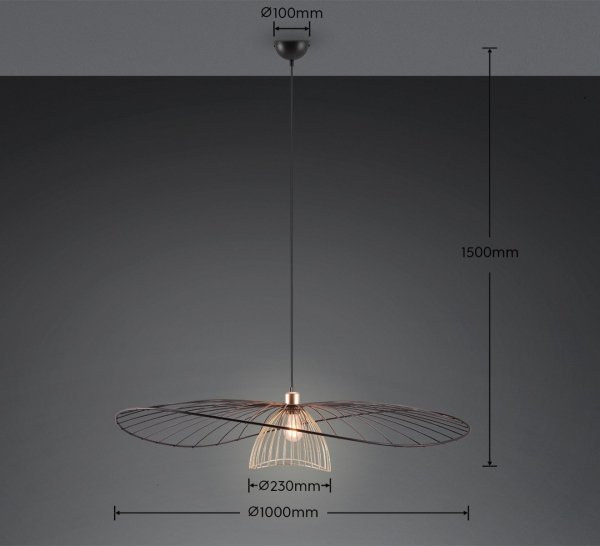 Lampa wisząca czarna druciana rustykalna boho nowoczesna dekoracyjna LAURIS R36791032 Rl