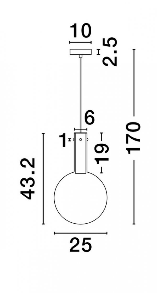 Szklana Lampa Wisząca Minimalistyczna Szary Szklany Klosz JAVIER LE44484 Luces Exlusivas