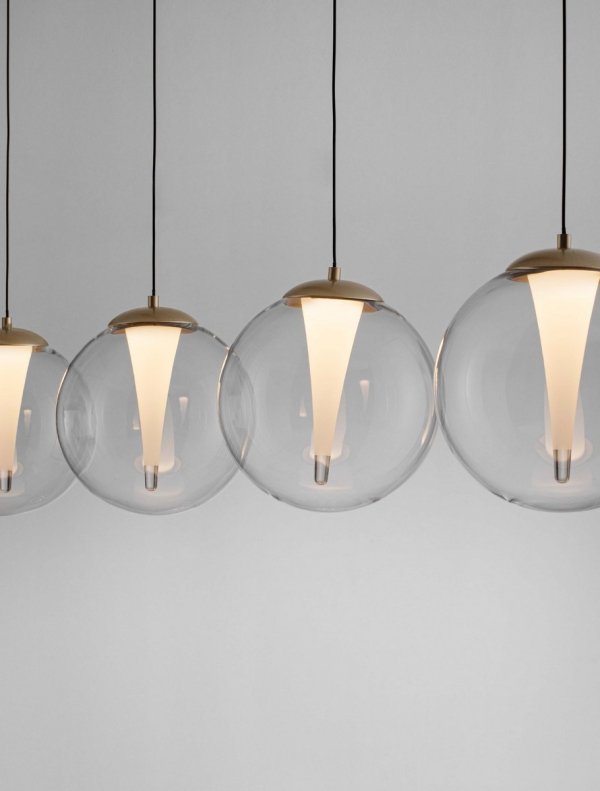 Dekoracyjna złota lampa wisząca LED szklane kule HUALMAY LE44833 Luces Exclusivas