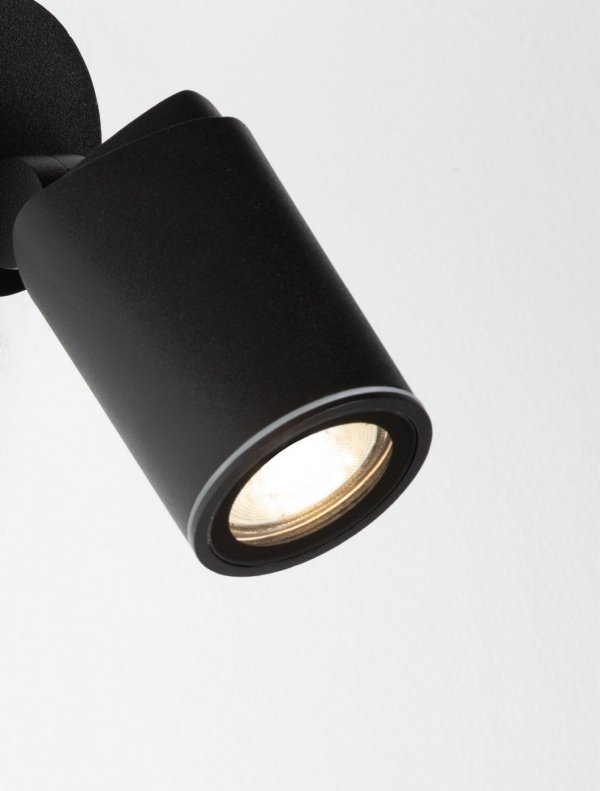 Klasyczny kinkiet ścienny zewnętrzny aluminiowy czarna regulowana tuba minimalistyczny uniwersalny IP65 TRASERA LE75161 Luces Exclusivas