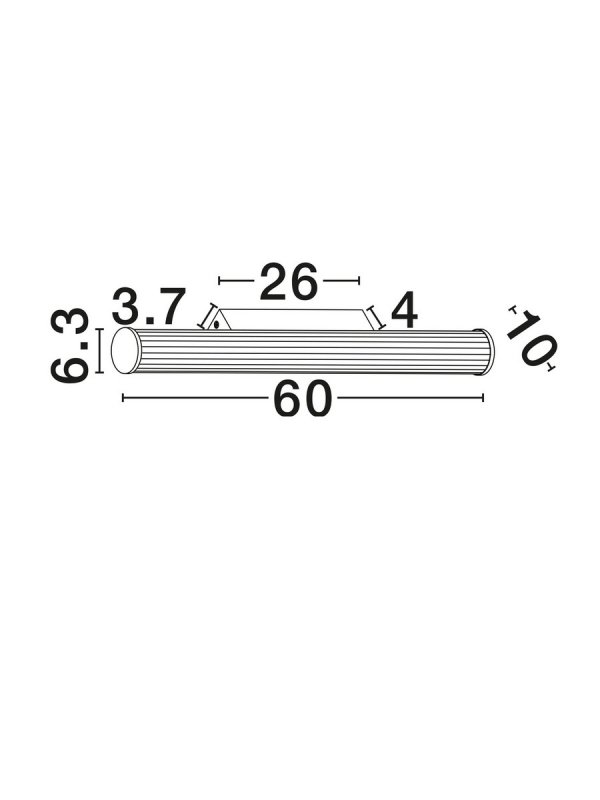 Lampa ścienna kinkiet LED tuba z ryflowanego szkła 60cm minimalistyczny zmiana barwy światła IP44 ALEGRANZA LE45766 Luces Exclusivas