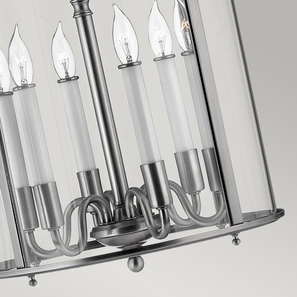 Lampa wisząca świecznik Hinkley Lighting Gentry HK-GENTRY-P-L-PW klasyczny dworkowy żyrandol świecznikowy