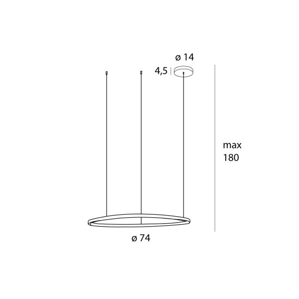 Nowoczesna lampa wisząca okrąg ring CAYENNE 80 cm P0606D Maxlight miedź szczotkowana/ różowe złoto