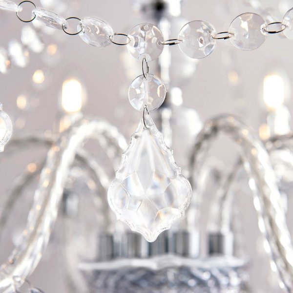 Żyrandol Świecznikowy Glamour Przezroczysty CLARENCE 8LT 308-8CL ENDON