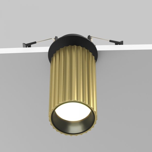 Lampa sufitowa lampa wbudowana tuba regulowana aluminium mosiądz Calipso MAYTONI C110CL-01-GU10-BS