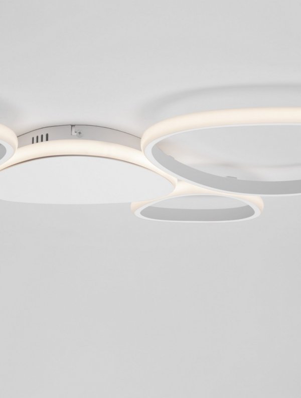 Nowoczesny plafon lampa sufitowa LED biała asymetryczne okręgi uniwersalny minimalistyczny aluminiowy ściemnialny ALONTRA LE45500 Luces Exclusivas 