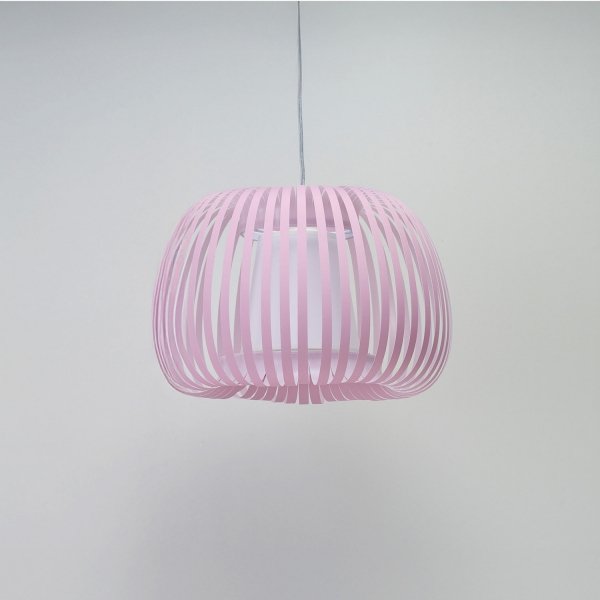 Materiałowa lampa wisząca różowa AGORA Azzardo AZ6645 do pokoju dziecięcego