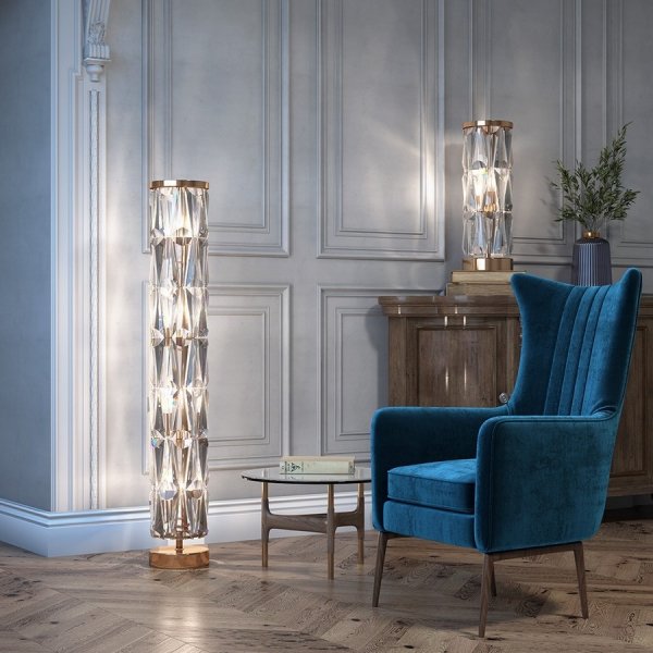 Kryształowa Lampa Stołowa Glamour MAYTONI PUNTES MOD043TL-02CH 