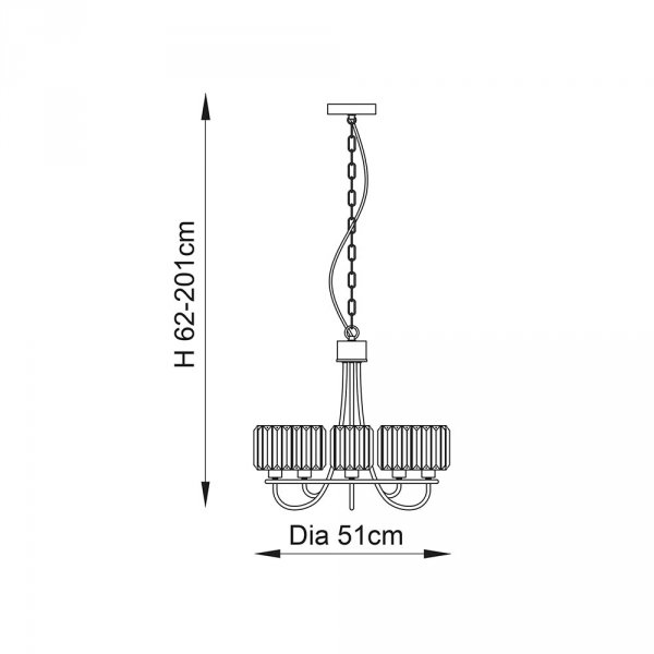 Nowoczesny Żyrandol Świecznikowy Szklane Klosze BERENICE 107802 ENDON