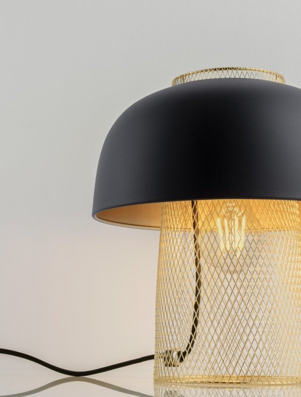 Czarno złota Lampa stołowa nocna metalowa Loft RUPA LE44380 Luces Exlusivas
