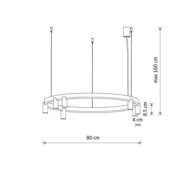 Lampa wisząca FOURTY ROUND LED VII Nowodvorski 12285 Nowoczesny żyrandol tubowy
