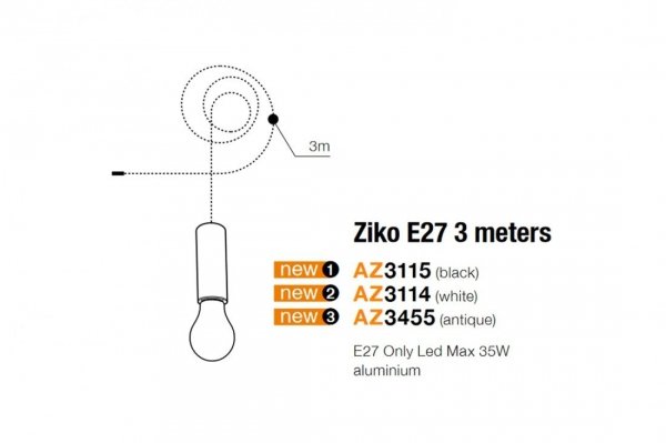 BIAŁA Lampa Wisząca Pająk Nowoczesna AZZARDO ZIKO 6 Linki 3m Gwint E27 