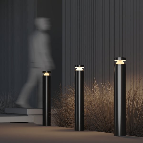 Nowoczesny słupek ogrodowy LED zewnętrzna lampa grafitowa tuba Olten MAYTONI O591FL-L12GF3K1