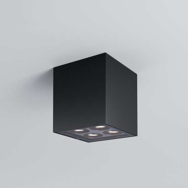 Nowoczesna lampa zewnętrzna sufitowa LED kwadratowa metalowa grafitowa Ares MAYTONI O309CL-L8GF3K
