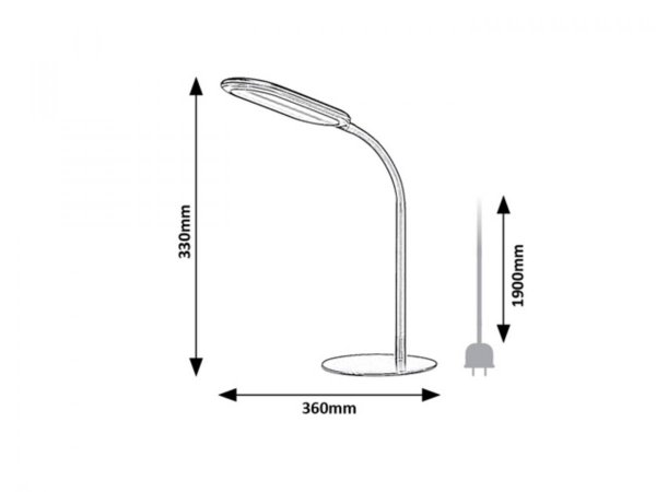 Popielata Lampka Stołowa Biurkowa LED ADELMO 74008 RABALUX