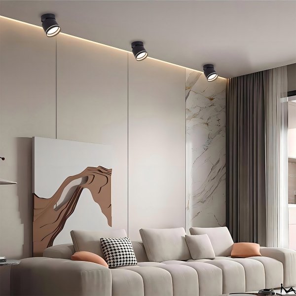 Lampa sufitowa natynkowa nowoczesna tuba regulowana spot sufitowy aluminium czarny KENDAL LP-6331/1SM R1 BK movable Light Prestige