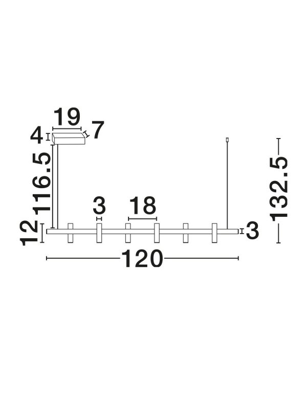 Lampa wisząca LED listwa 120cm z regulowanymi tubkami czarna ściemnialna uniwersalna Luces Exclusivas