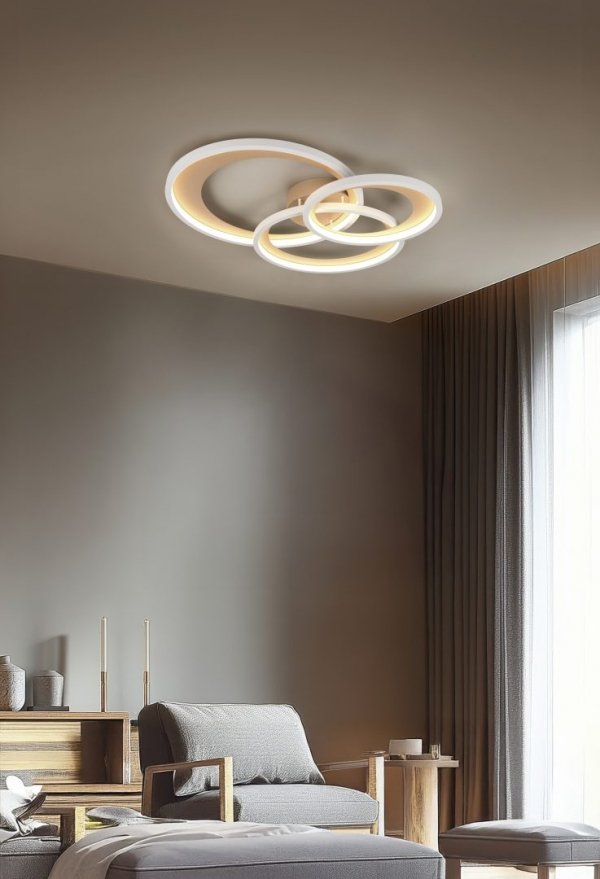 Lampa sufitowa plafon LED brązowy okrągły z pierścieniami nowoczesny możliwość ściemniania GRANADA 673810365 Trio